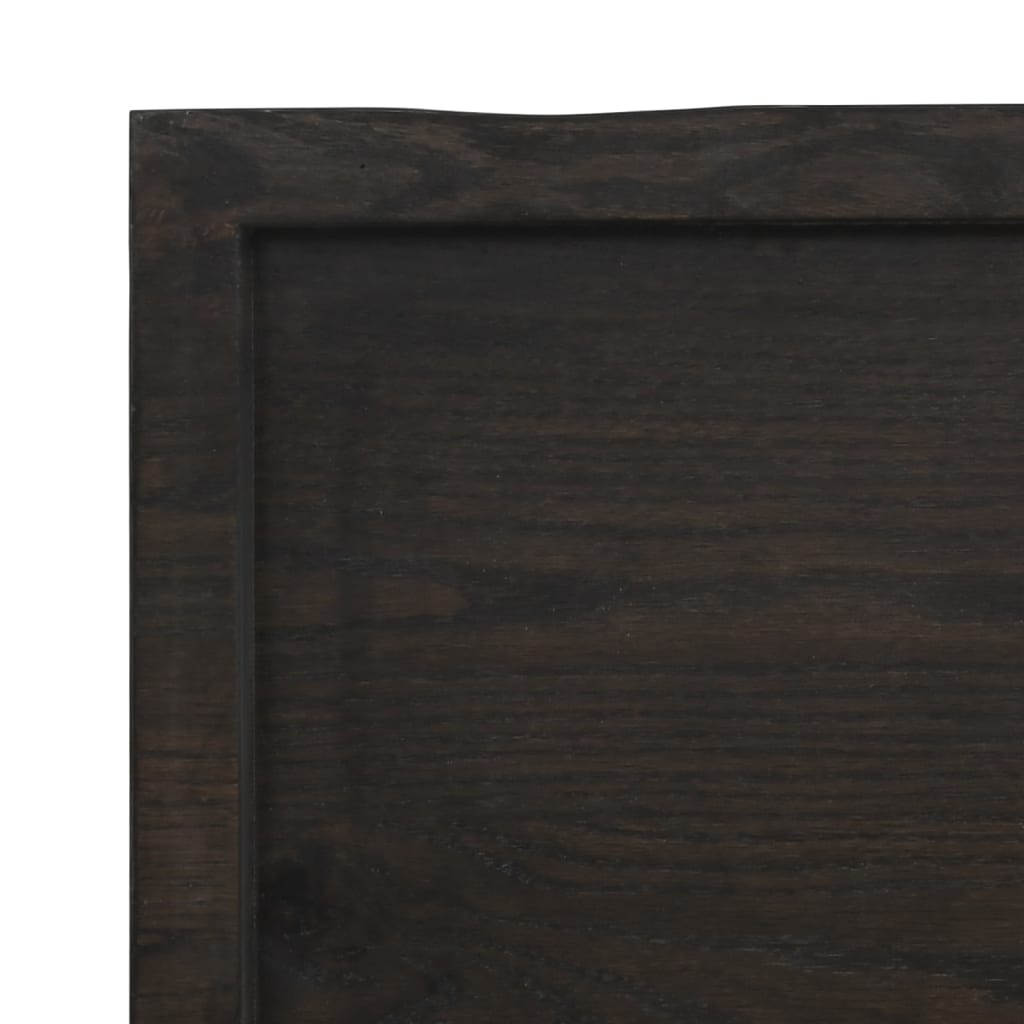 Wastafelblad 100x40x(2-6) cm behandeld massief hout donkergrijs