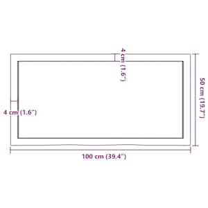 Koupelnová deska tmavě hnědá 100x50x(2-4) cm ošetřený masivní - obrázek 9