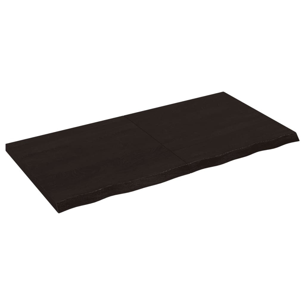 vidaXL Wastafelblad 120x60x4 cm behandeld massief hout donkergrijs