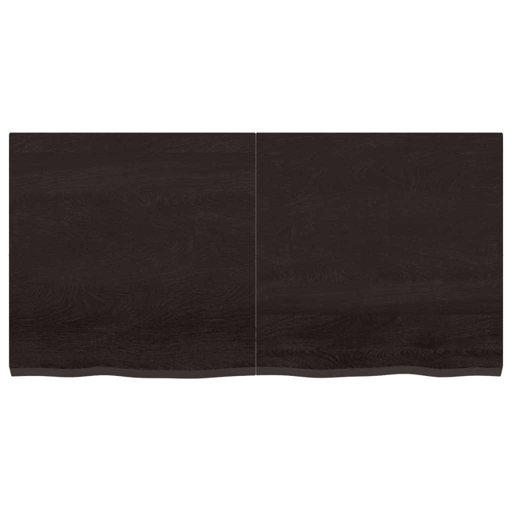 vidaXL Wastafelblad 120x60x(2-4) cm behandeld massief hout donkerbruin afbeelding
