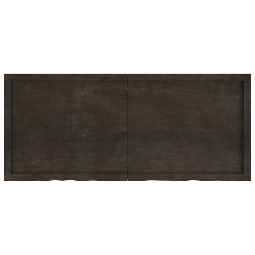 Wastafelblad 140x60x(2-4) cm behandeld massief hout donkergrijs