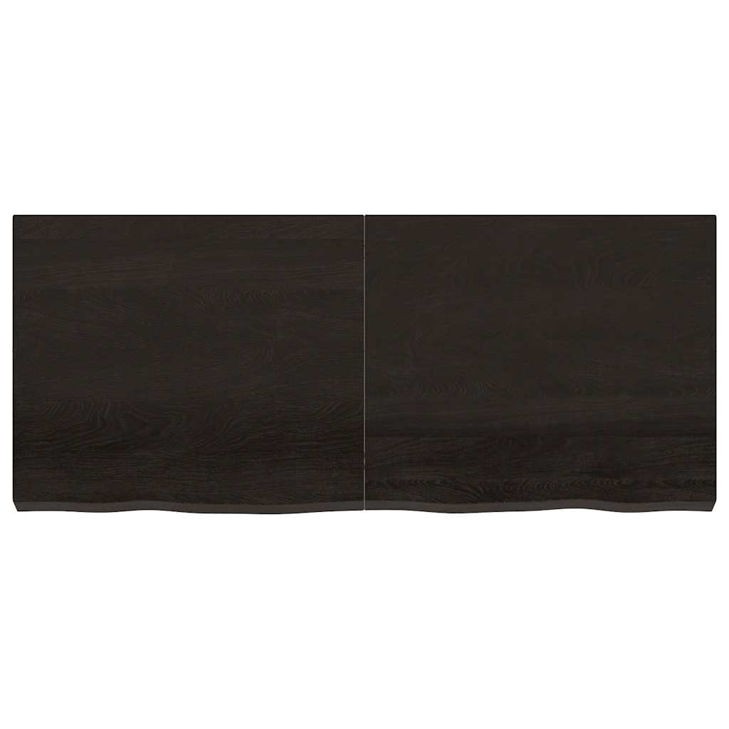 Thumbnail - vidaXL Waschtischplatte Dunkelbraun 140x60x(2-6)cm Massivholz