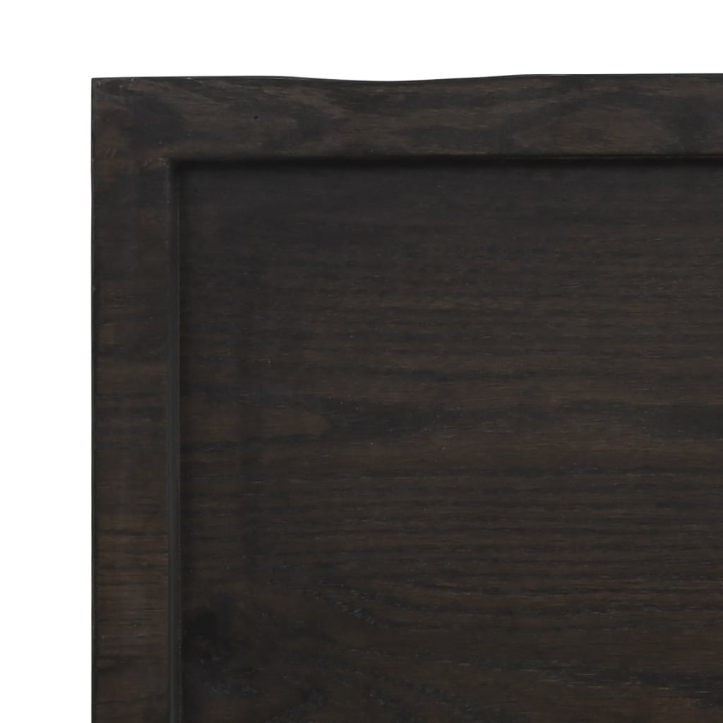 Wastafelblad 140x60x(2-6) cm behandeld massief hout donkergrijs