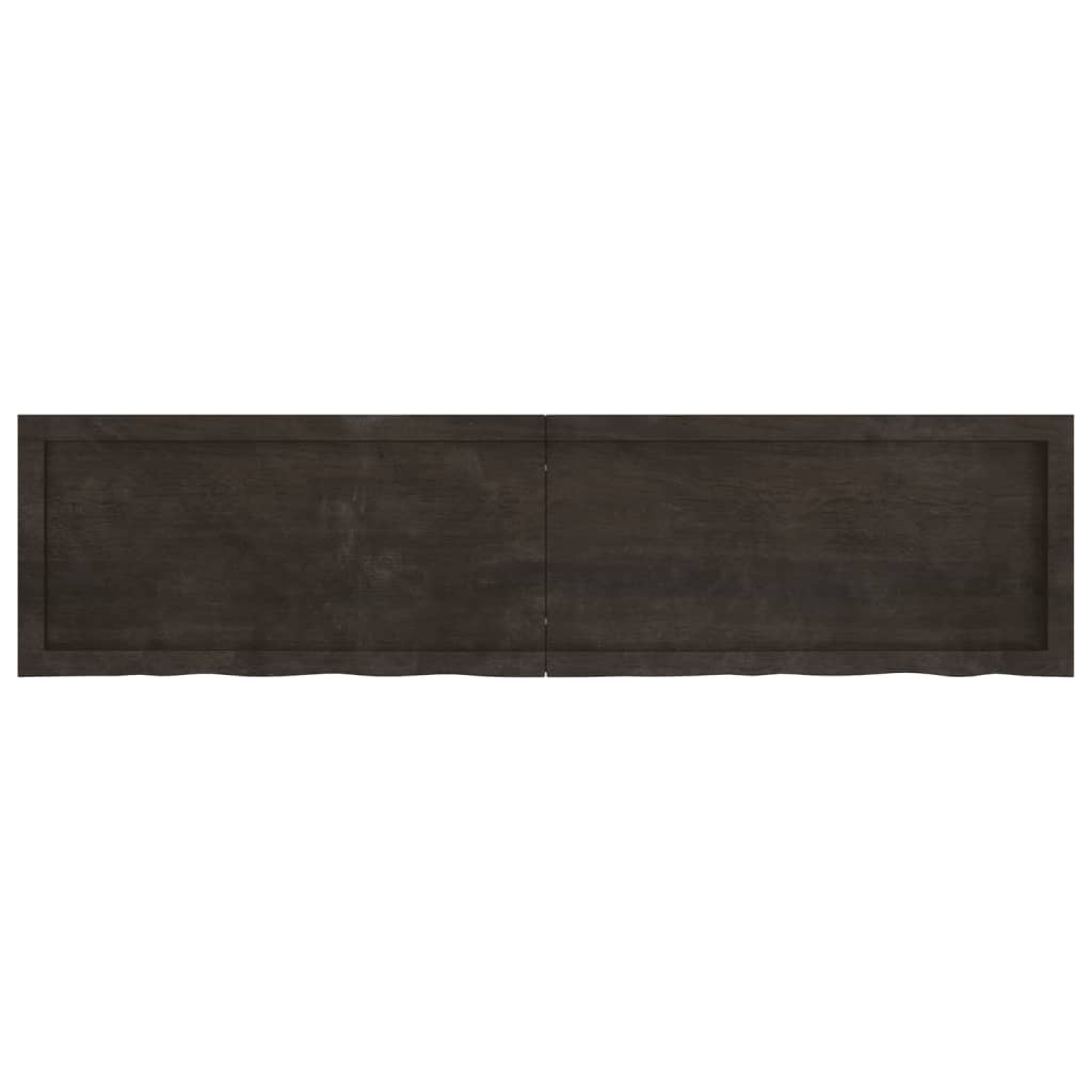 Wastafelblad 160x40x(2-6) cm behandeld massief hout donkergrijs