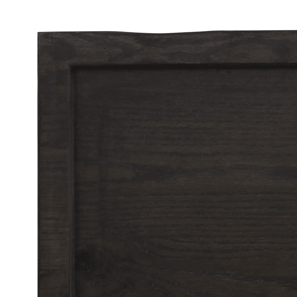 Wastafelblad 160x60x(2-4) cm behandeld massief hout donkergrijs