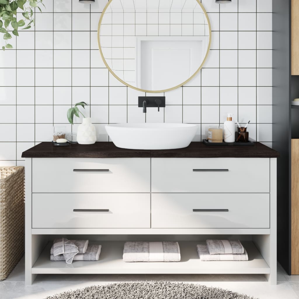 vidaXL Comptoir de salle de bain gris foncé 160x60x4 cm bois traité