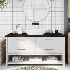 Koupelnová deska tmavě hnědá 160x60x(2-4) cm ošetřený masiv - obrázek 1