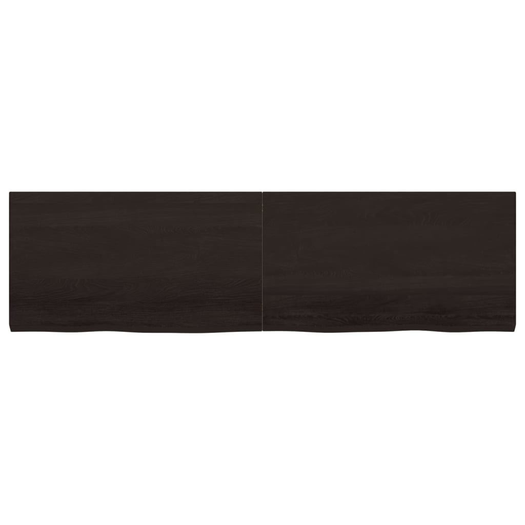 vidaXL Wastafelblad 180x50x(2-4) cm behandeld massief hout donkerbruin afbeelding