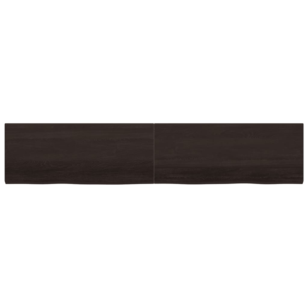 vidaXL Wastafelblad 200x40x(2-4) cm behandeld massief hout donkerbruin afbeelding