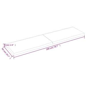 Koupelnová deska tmavě hnědá 200x50x(2-6) cm ošetřený masiv - obrázek 10