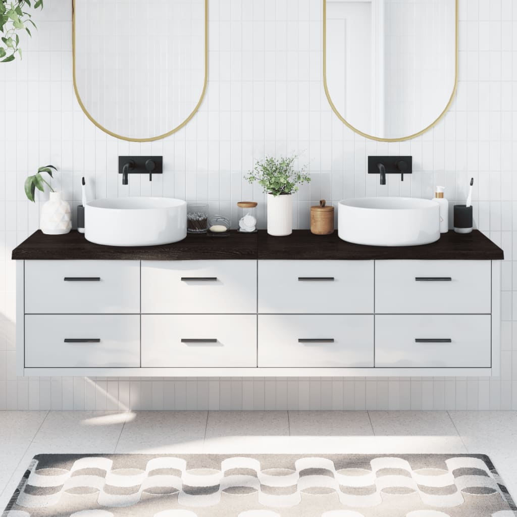 vidaXL Bancada p/ WC 200x60x4 cm madeira tratada maciça cinza-escuro