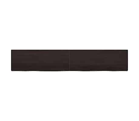vidaXL Benkeplate til bad m&oslash;rkebrun 220x40x(2-6) cm behandlet heltre