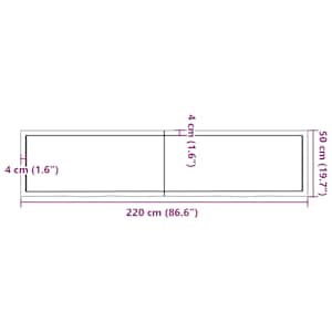 Koupelnová deska tmavě hnědá 220x50x(2-4) cm ošetřený masiv - obrázek 11