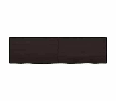 vidaXL Bathroom Countertop Dark Brown 220x60x(2-4) cm Treated Solid Wood