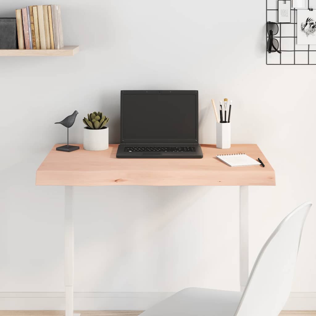 vidaXL Tischplatte 80x40x(2-6) cm Massivholz Eiche Unbehandelt