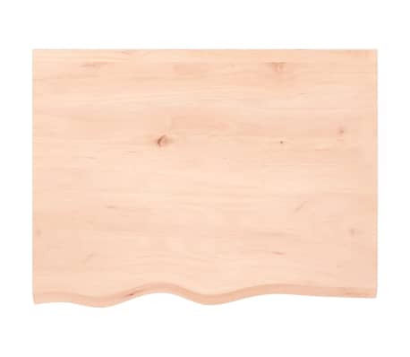 vidaXL Dessus de table 80x60x(2-6) cm bois de ch&ecirc;ne massif non trait&eacute;