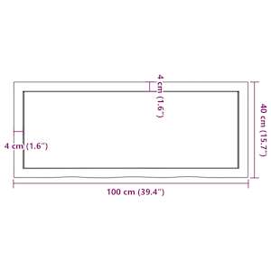 Stolní deska 100x40x(2-6) cm neošetřený masivní dubové dřevo - obrázek 9