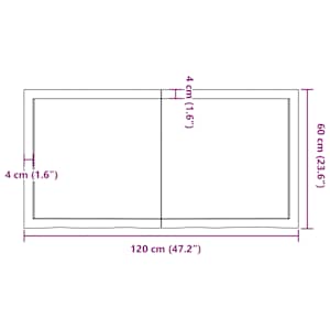 Stolní deska 120x60x(2-4) cm neošetřený masivní dubové dřevo - obrázek 10
