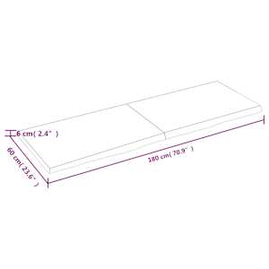Stolní deska 180x60x(2-6) cm neošetřený masivní dubové dřevo - obrázek 9