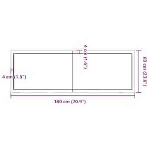 Stolní deska 180x60x(2-6) cm neošetřený masivní dubové dřevo - obrázek 10
