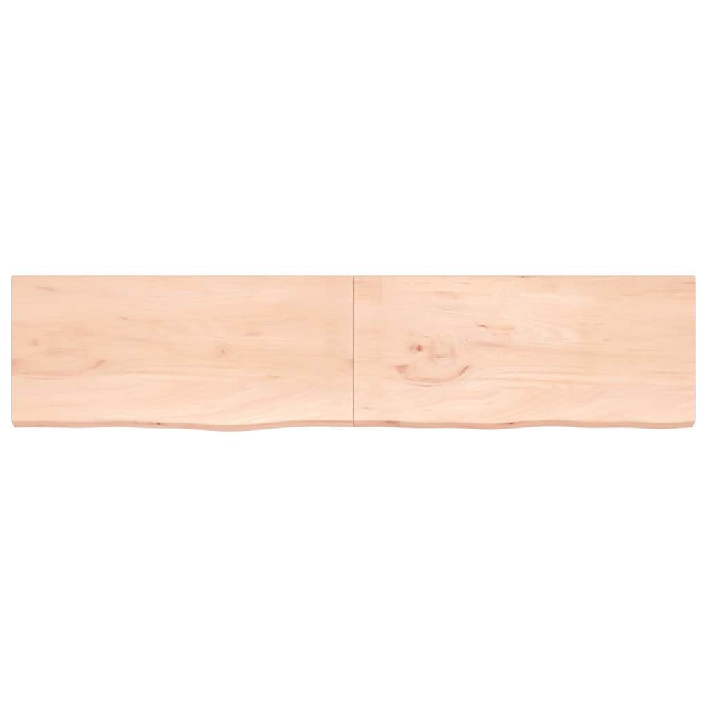 vidaXL Tafelblad 220x50x(2-4) cm onbehandeld massief eikenhout afbeelding