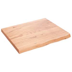 Stolní deska světle hnědá 60 x 50 x 2 cm ošetřený masivní dub - obrázek 2