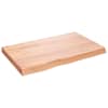 vidaXL lauaplaat, helepruun, 80x50x(2-6) cm, t&ouml;&ouml;deldud tammepuit