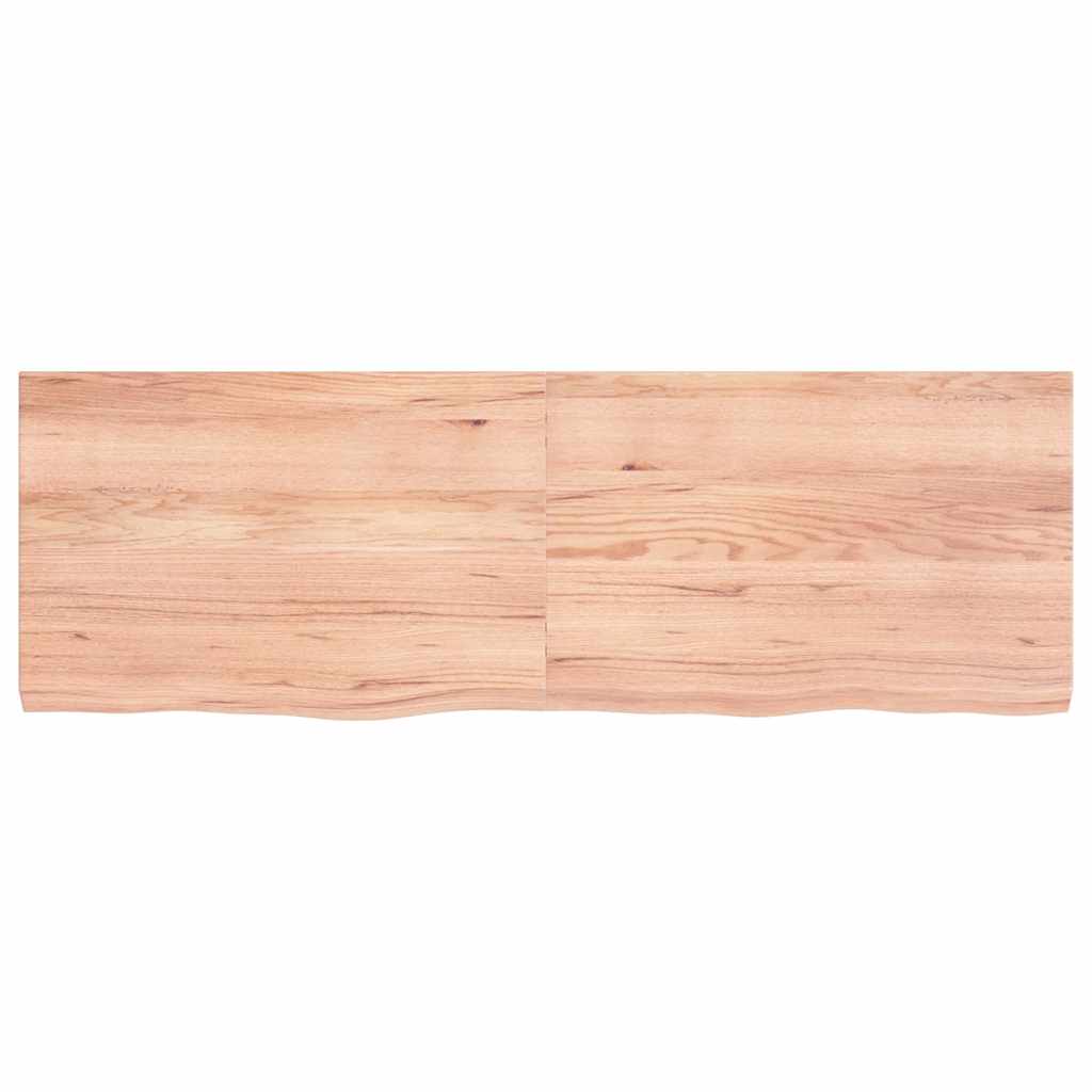 Thumbnail - vidaXL Tischplatte Hellbraun 120x40x(2-4)cm Massivholz Eiche Behandelt