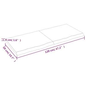 Stolní deska světle hnědá 120x50x(2-4)cm ošetřený masivní dub - obrázek 9