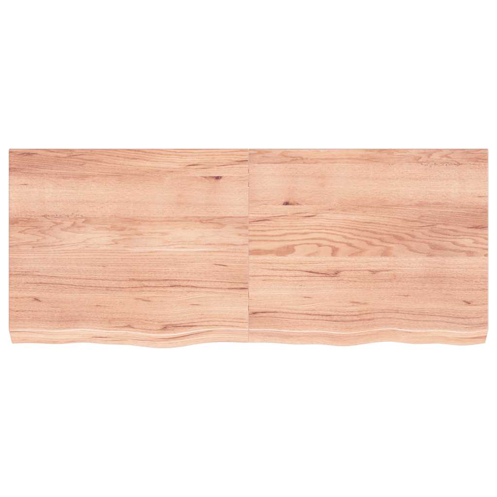 vidaXL Tafelblad 120x50x(2-6)cm behandeld massief eikenhout lichtbruin afbeelding