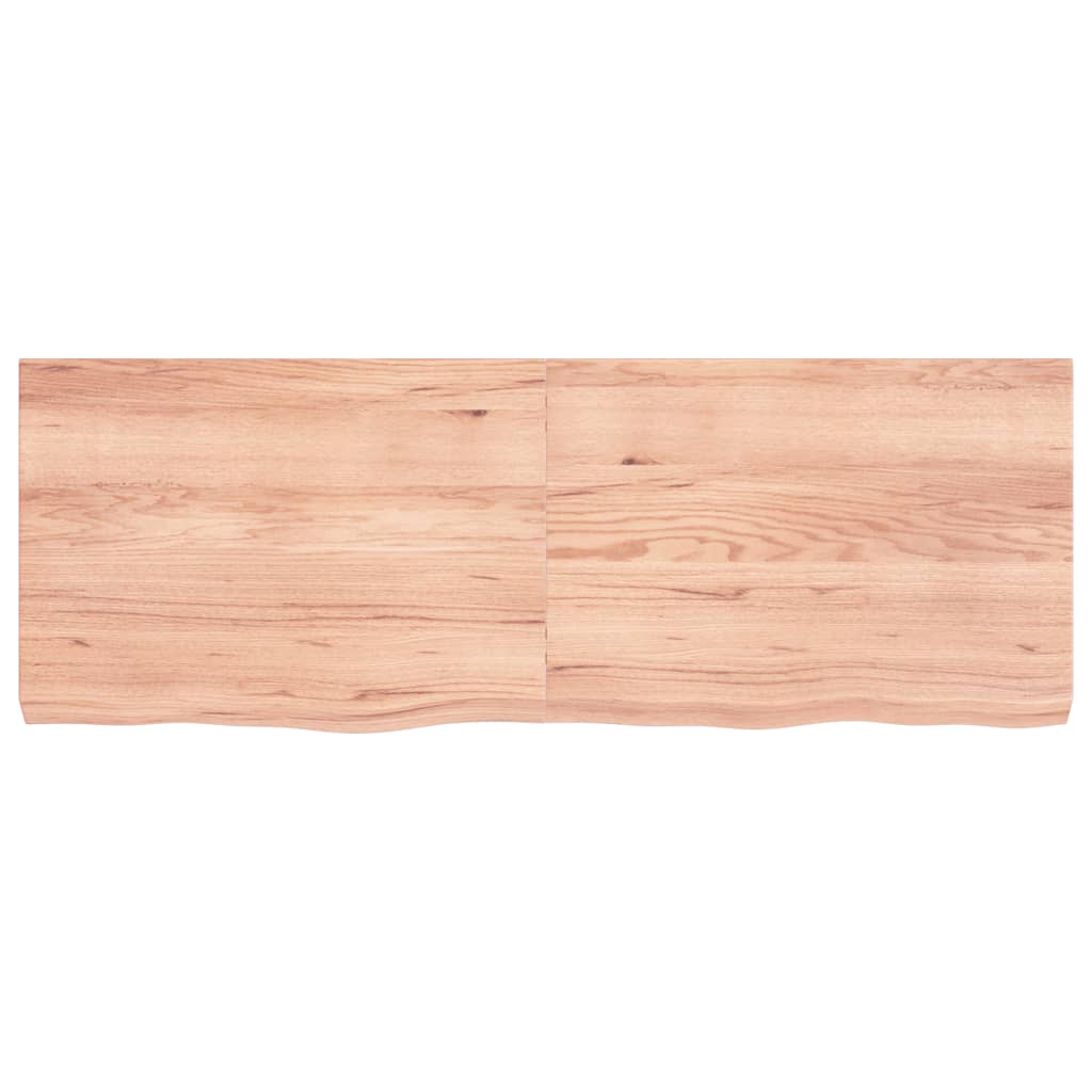 Thumbnail - vidaXL Tischplatte Hellbraun 140x50x(2-6)cm Massivholz Eiche Behandelt
