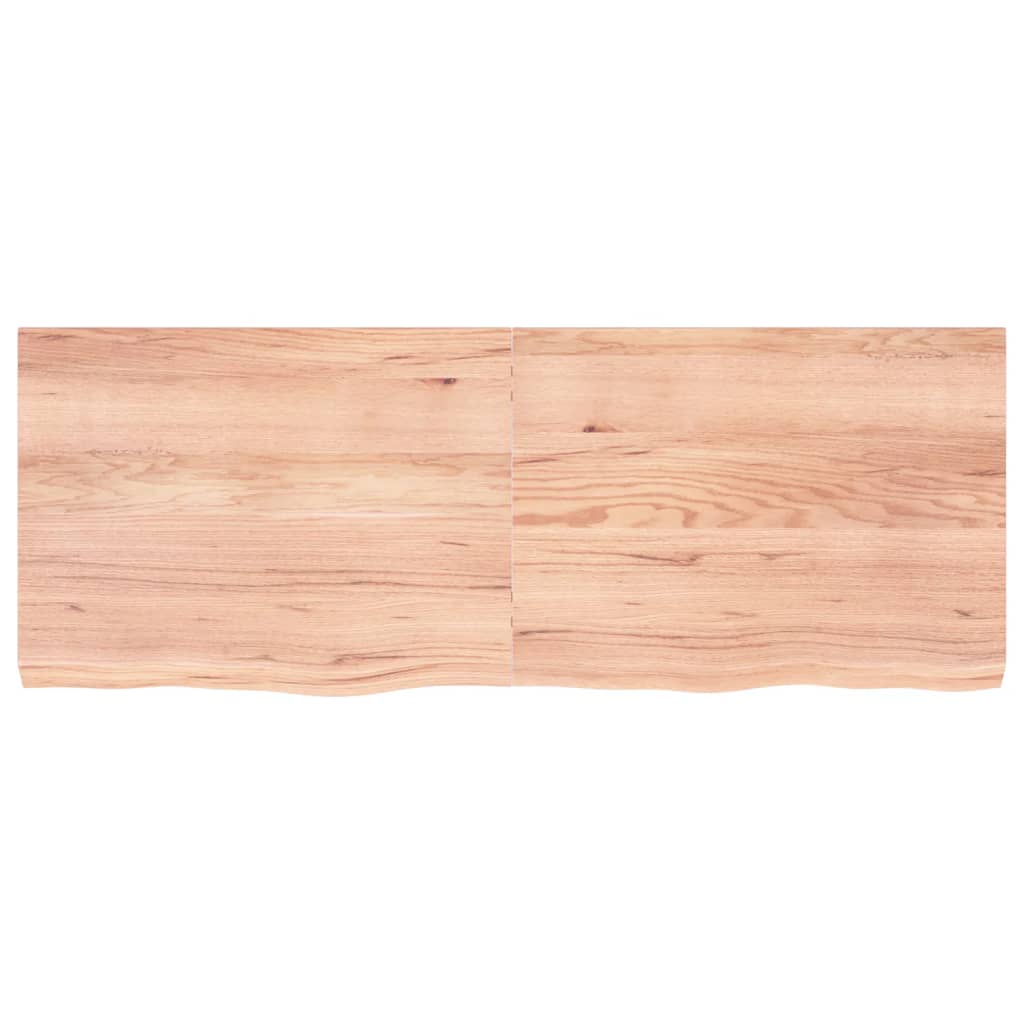 vidaXL Tafelblad 160x60x(2-6)cm behandeld massief eikenhout lichtbruin afbeelding