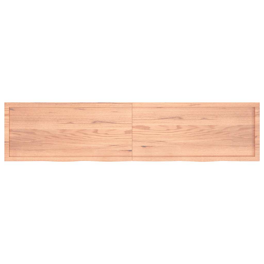 Thumbnail - vidaXL Tischplatte Hellbraun 220x50x(2-6)cm Massivholz Eiche Behandelt