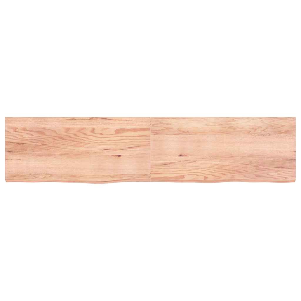 Thumbnail - vidaXL Tischplatte Hellbraun 220x50x(2-6)cm Massivholz Eiche Behandelt