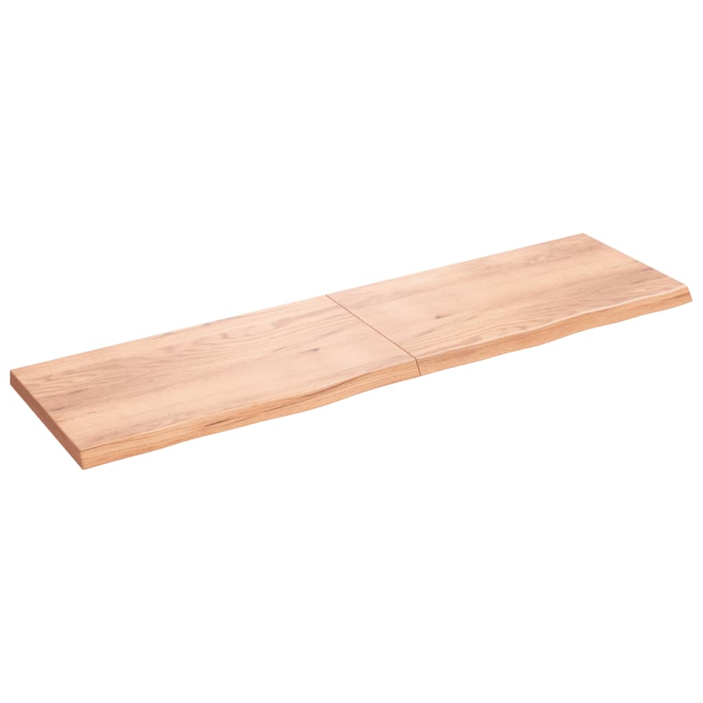 vidaXL Stolní deska světle hnědá 220x60x(2-6)cm ošetřený masivní dub