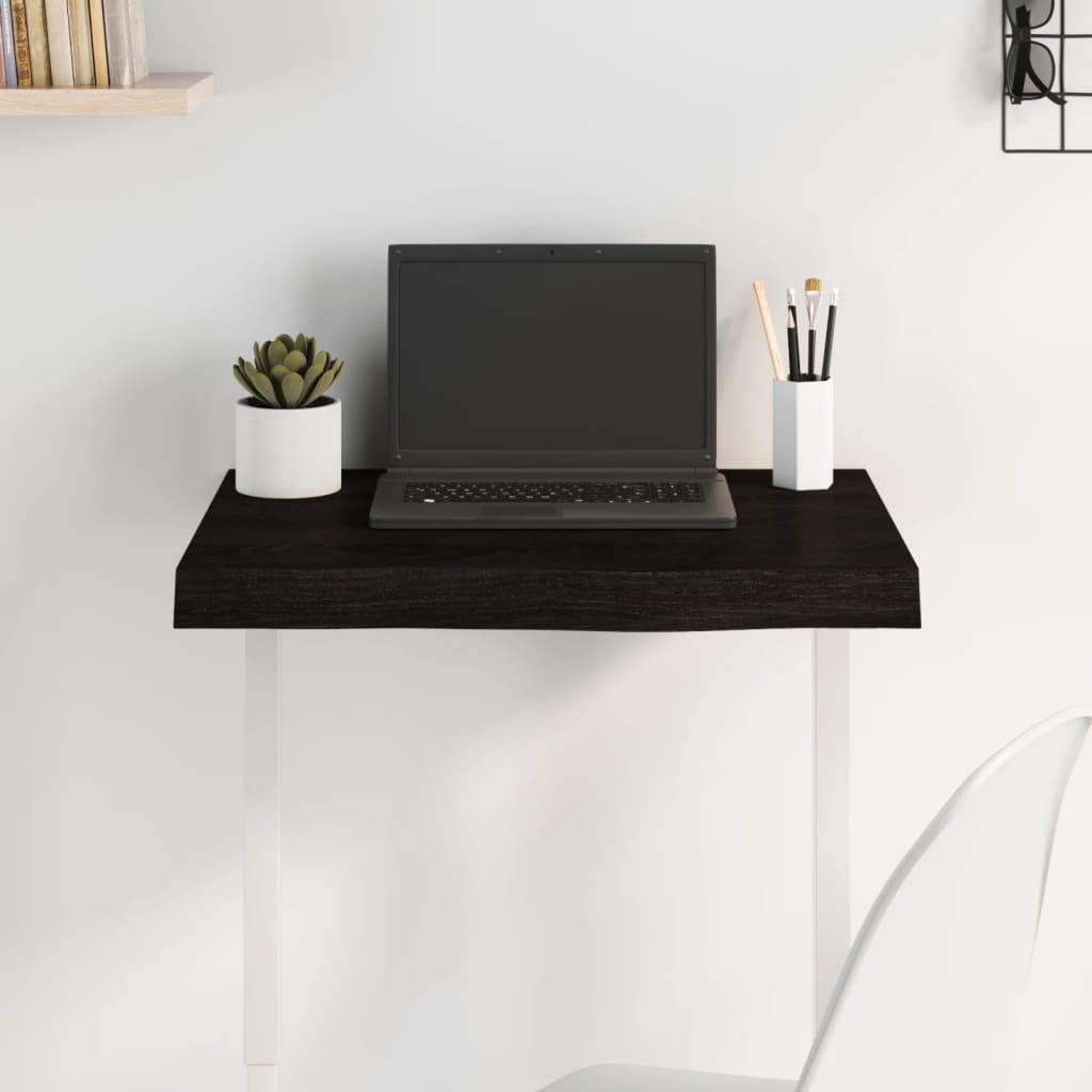 vidaXL Blat de masă maro 60x40x(2-6) cm, lemn masiv stejar tratat
