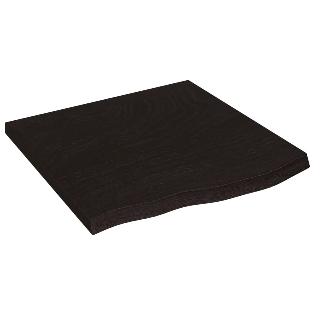 vidaXL Tafelblad 60x60x(2-4)cm behandeld massief eikenhout donkerbruin, foto 3