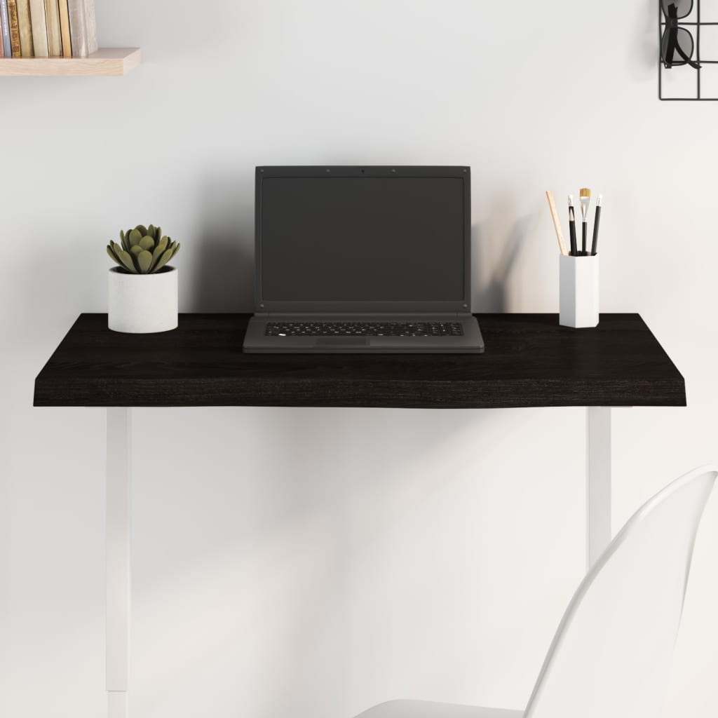 vidaXL Tampo de mesa 80x50x4 cm carvalho tratado cinza-escuro