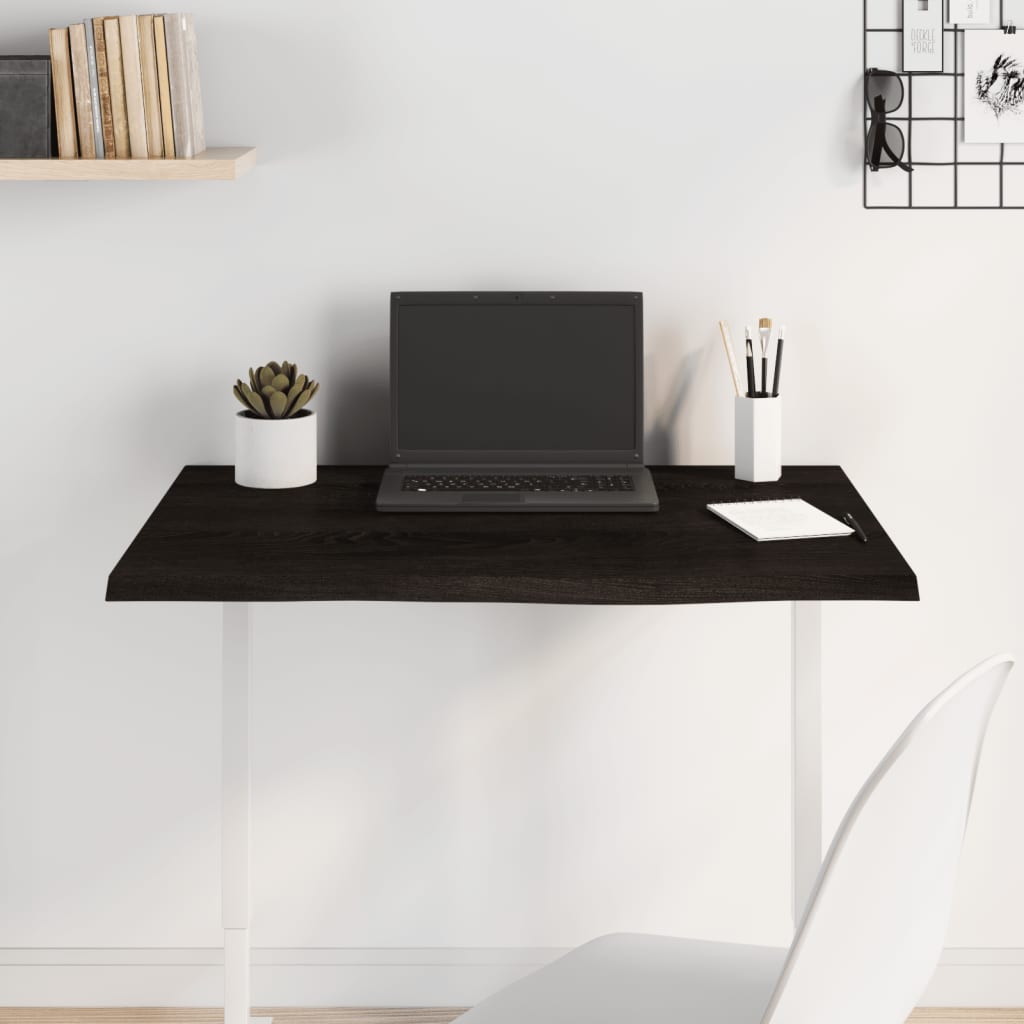 vidaXL Tampo de mesa 80x60x2 cm carvalho tratado cinza-escuro