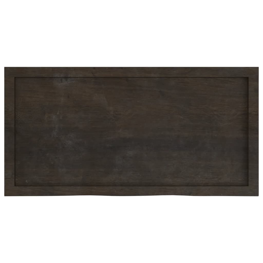vidaXL Tafelblad 100x50x(2-4)cm behandeld eikenhout donkerbruin, foto 4
