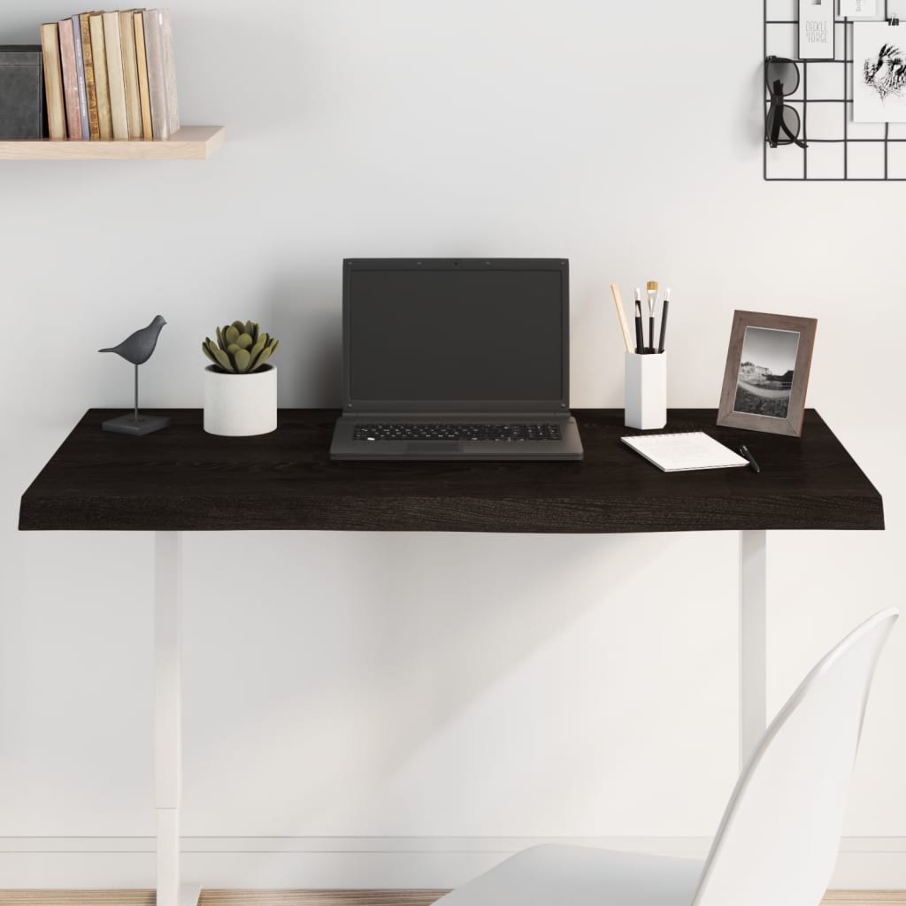 vidaXL Tampo de mesa 100x60x4 cm carvalho tratado cinza-escuro