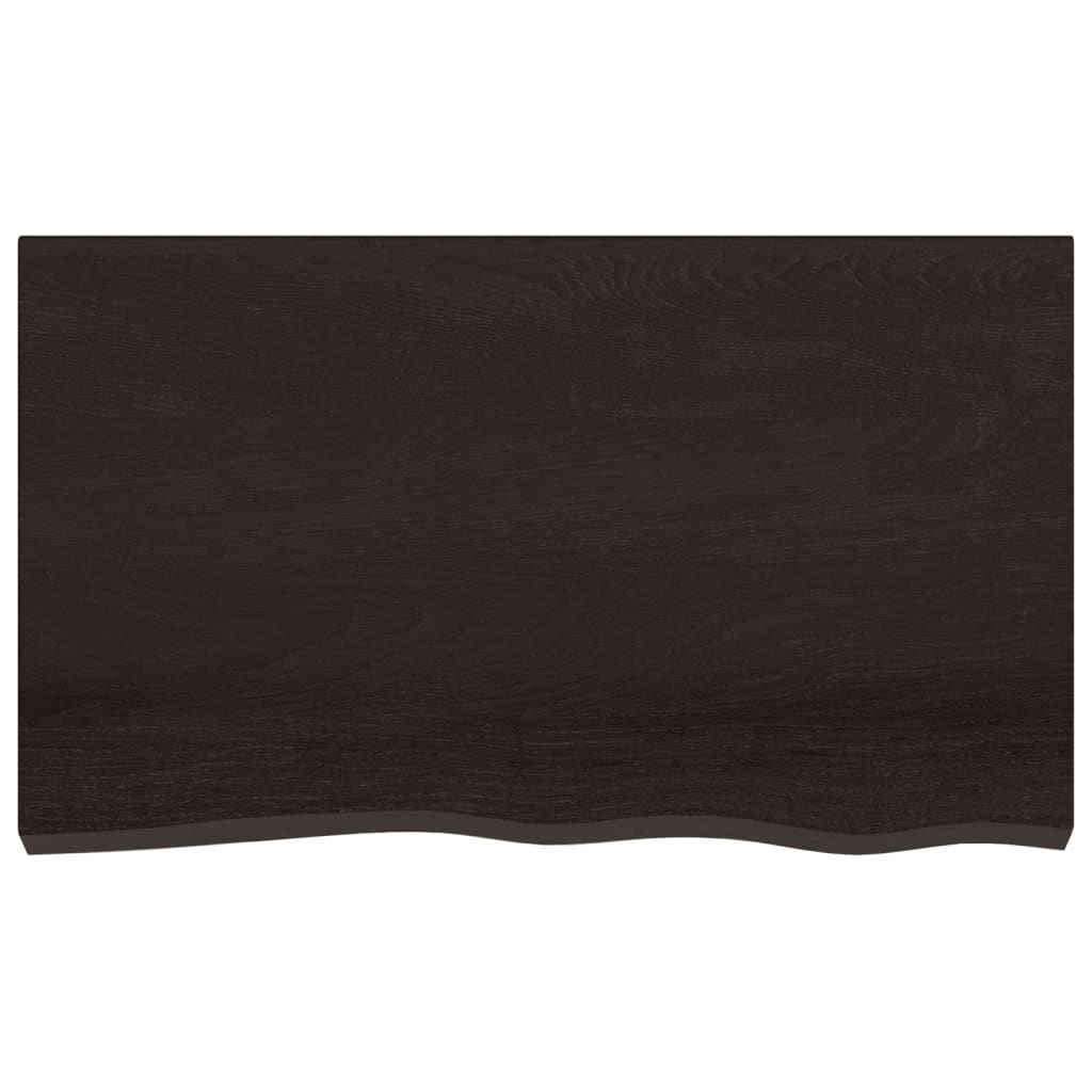 Thumbnail - vidaXL Tischplatte Dunkelbraun 100x60x(2-6)cm Massivholz Eiche