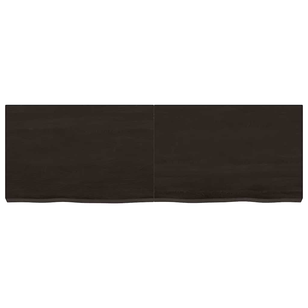 Thumbnail - vidaXL Tischplatte Dunkelbraun 120x40x(2-6)cm Massivholz Eiche