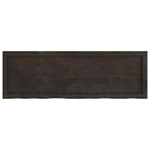 Stolní deska tmavě hnědá 120x40x(2-6)cm ošetřený masivní dub - obrázek 2