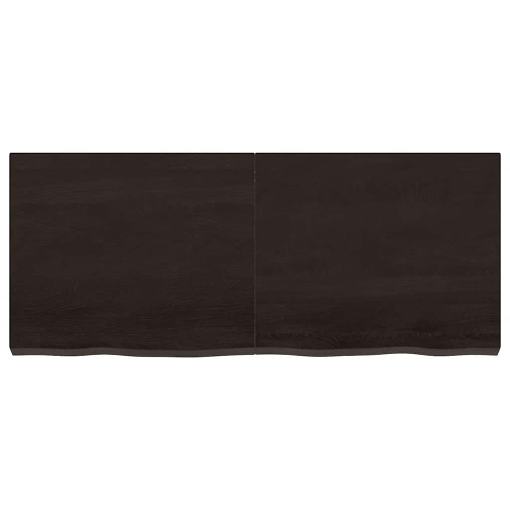 Thumbnail - vidaXL Tischplatte Dunkelbraun 120x50x(2-6)cm Massivholz Eiche