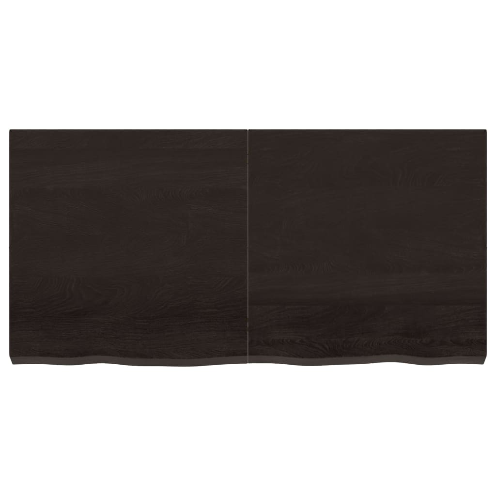 vidaXL Tafelblad 120x60x(2-6)cm behandeld eikenhout donkerbruin afbeelding