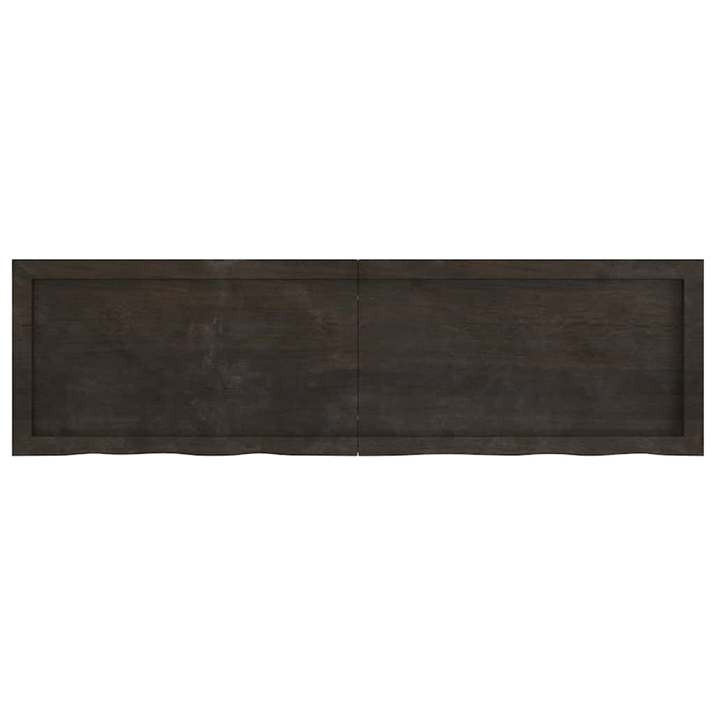 Thumbnail - vidaXL Tischplatte Dunkelbraun 140x40x(2-4)cm Massivholz Eiche