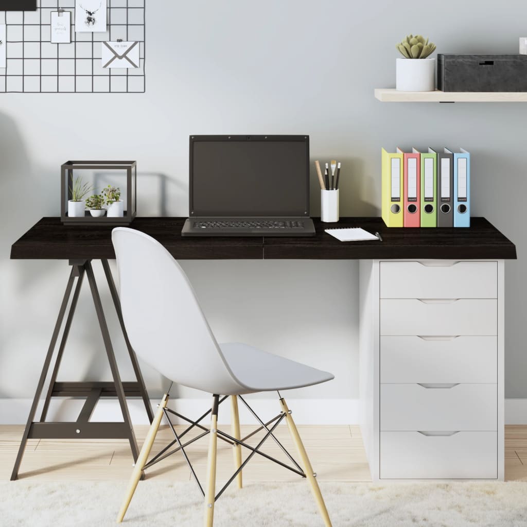 vidaXL Tampo de mesa 140x40x4 cm carvalho tratado cinza-escuro