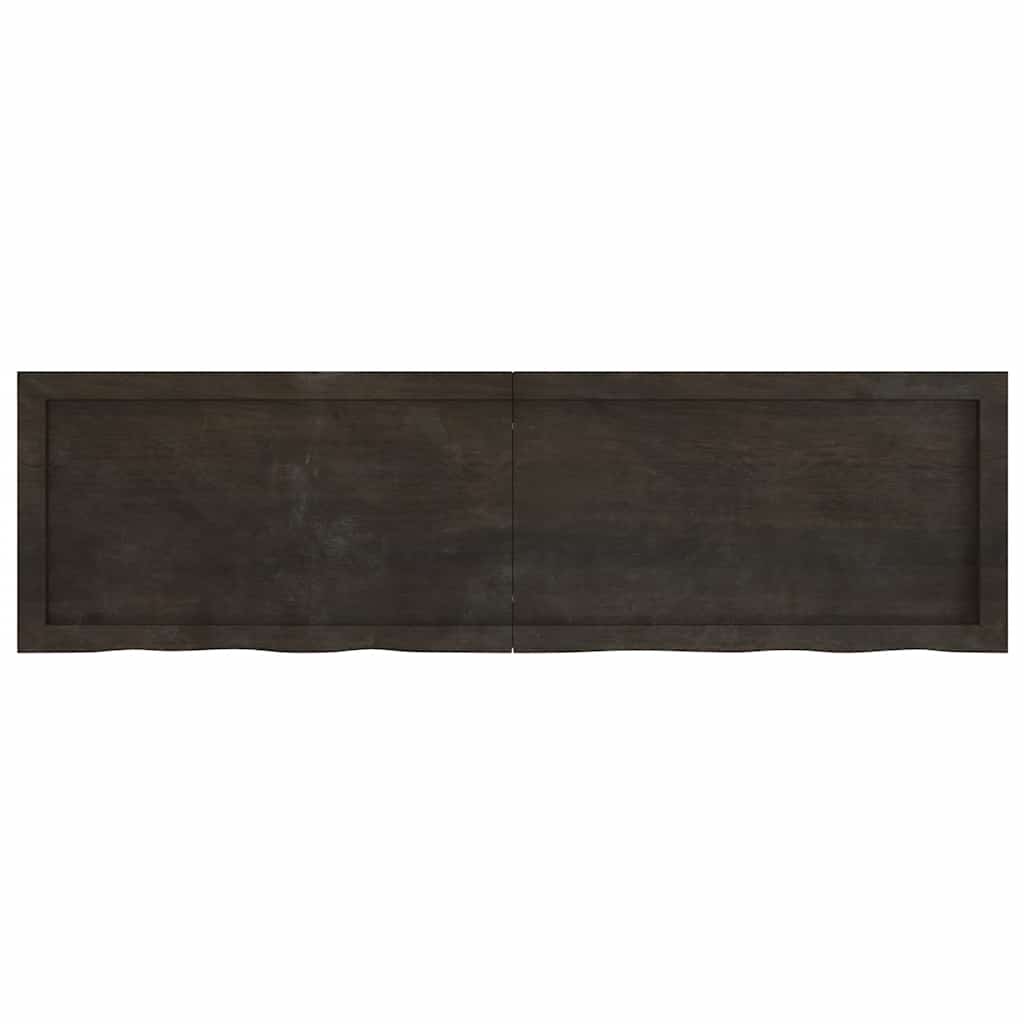 Thumbnail - vidaXL Tischplatte Dunkelbraun 140x40x(2-6)cm Massivholz Eiche