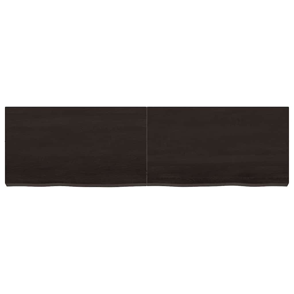 Thumbnail - vidaXL Tischplatte Dunkelbraun 140x40x(2-6)cm Massivholz Eiche